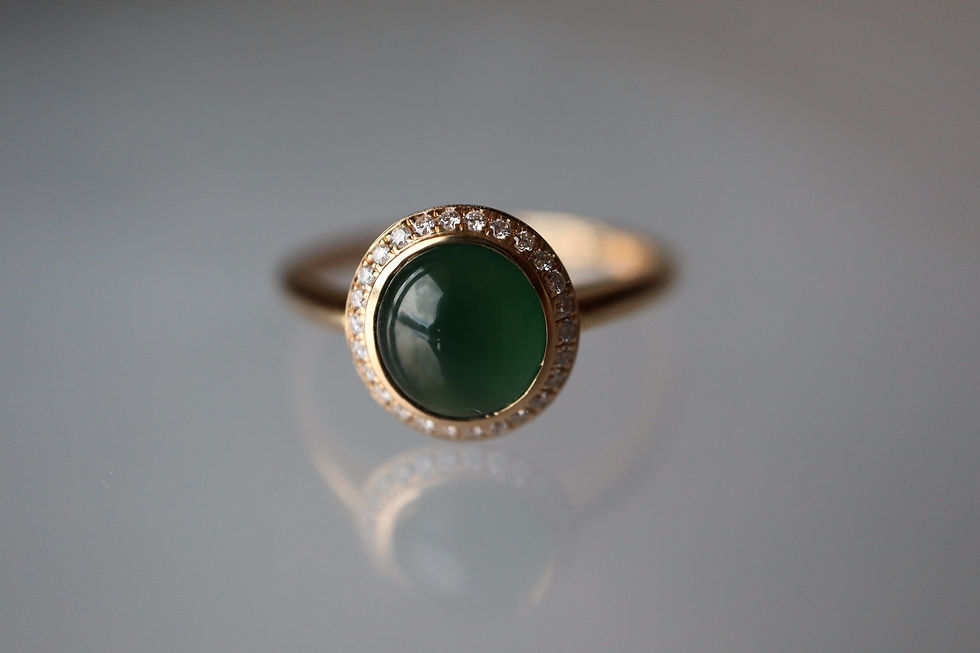 Thumbnail: Natural type A jadeite jade ring front view
