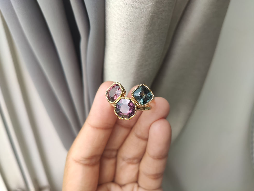 Thumbnail: (Bespoke Order Ref: )Natural Spinels in 18k solid gold ring