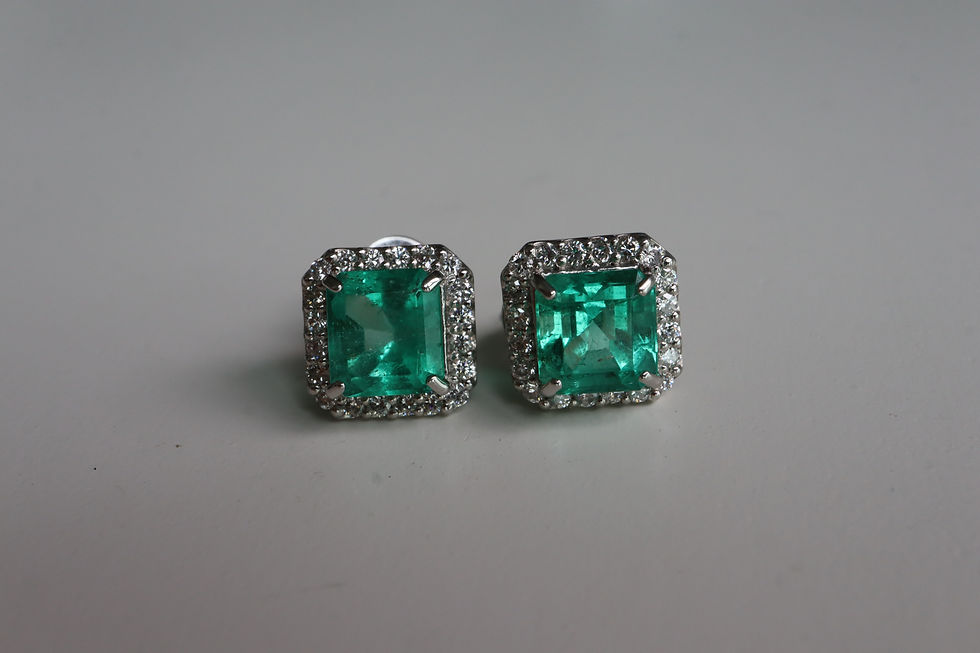 Thumbnail: GIA 2.37ct Natural Colombian Emerald Earrings, Clarity Enhanced (F2)