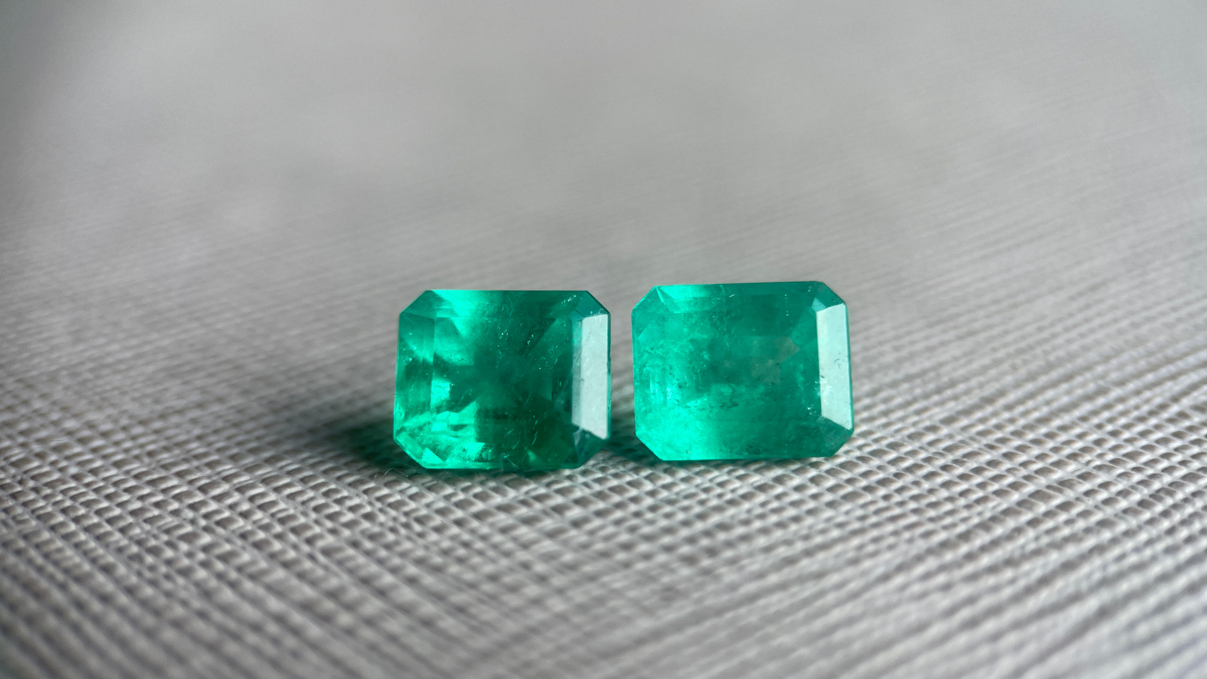 3.6ct Colombia Emerald Pair