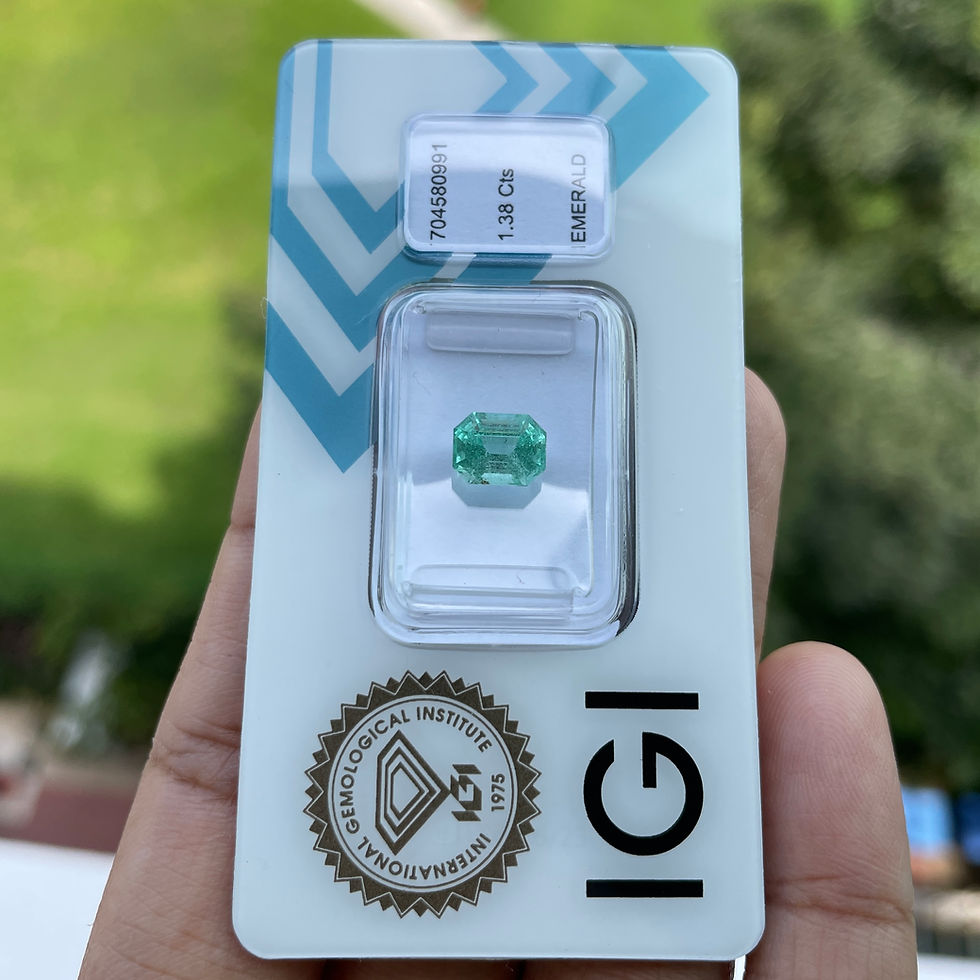 Thumbnail: IGI Certified 1.3ct Pastel Green Natural Emerald with IGI Seal(7.3x5.69x4.99mm)