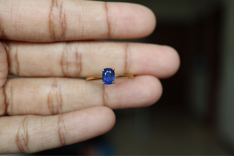 Thumbnail: 0.8ct Unheated blue sapphire solitaire ring