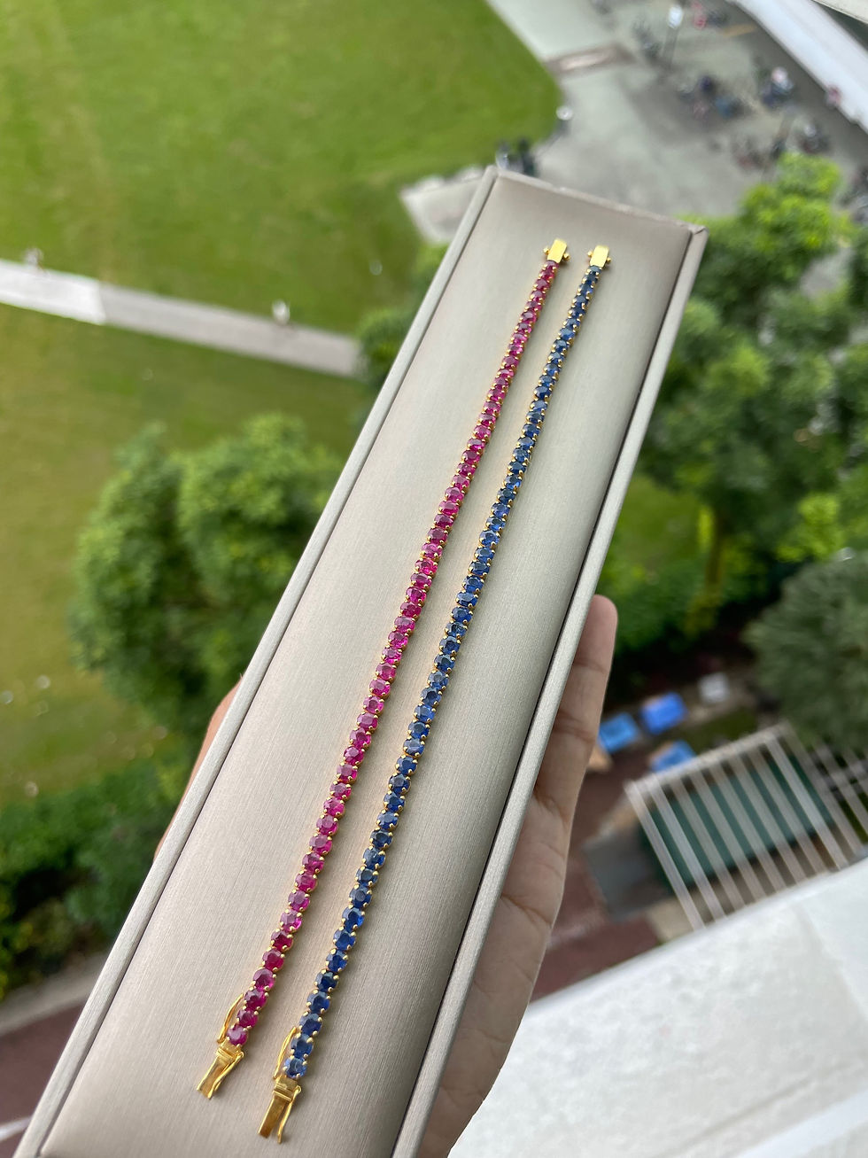 Thumbnail: Burmese Unheated Ruby bracelet