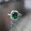 Thumbnail: 2Ct Vivid green Tsavorite Garnet and Natural Diamond Ring