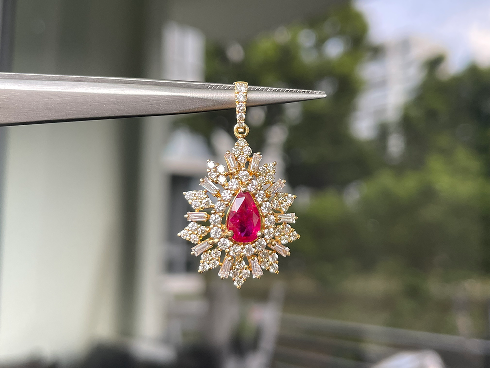 Thumbnail: NGI certified 0.8Ct Burmese Unheated Ruby Pendant 