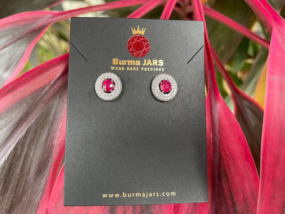 Thumbnail: GIA certified Pigeon blood and bright red ruby earring