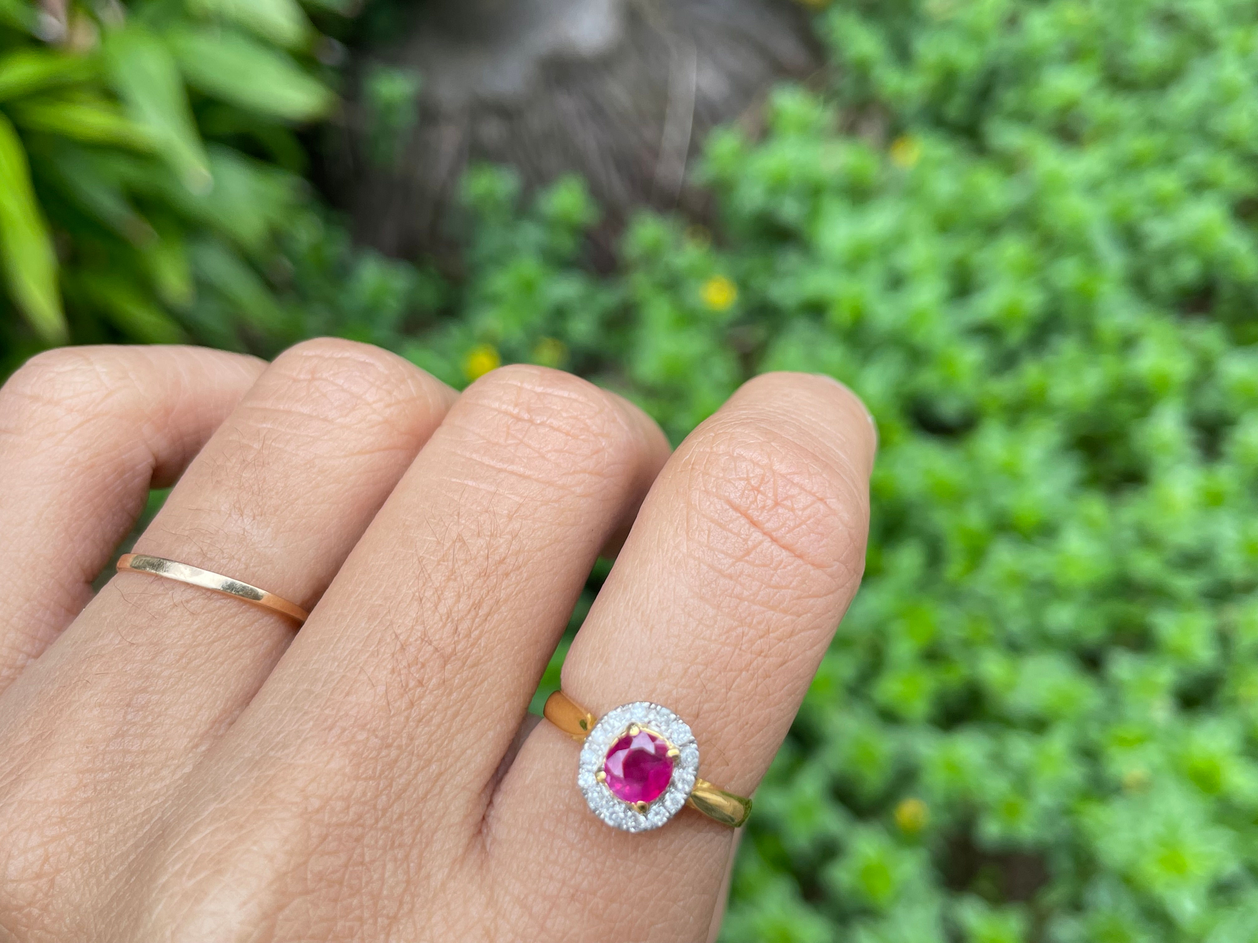 0.76Ct Unheated Mogok Ruby ring