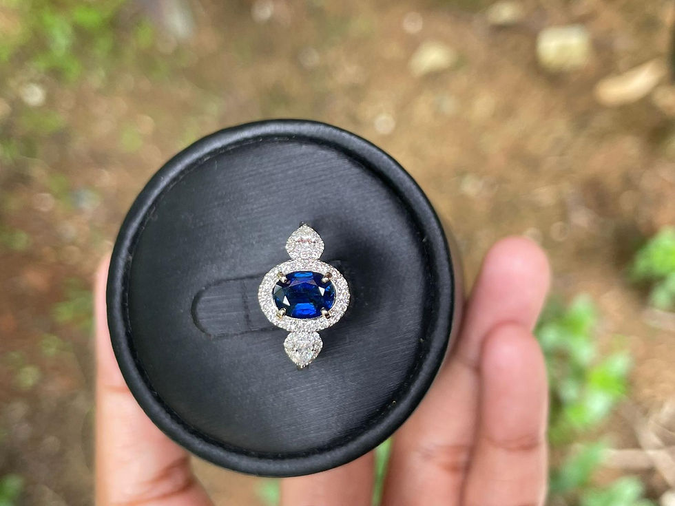 1.12Ct unheated mogok blue sapphire ring