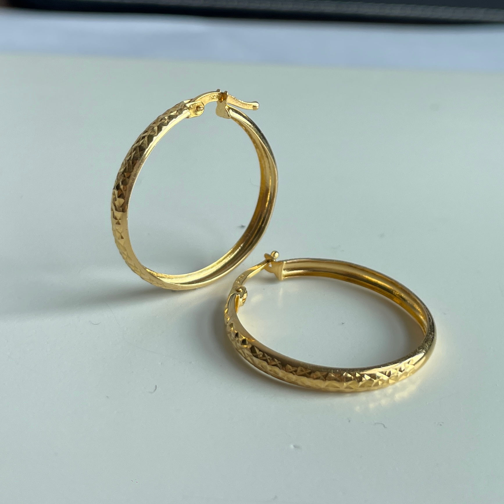 22k Gold Hoop Earrings-916 Pure Gold (Size 25mm) 916 gold hoop/pure gold (2.84