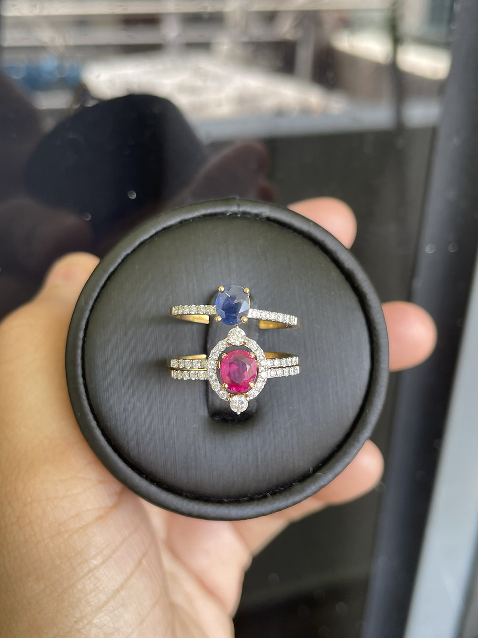 Thumbnail: Burmese unheated ruby and sapphire Two Way Ring
