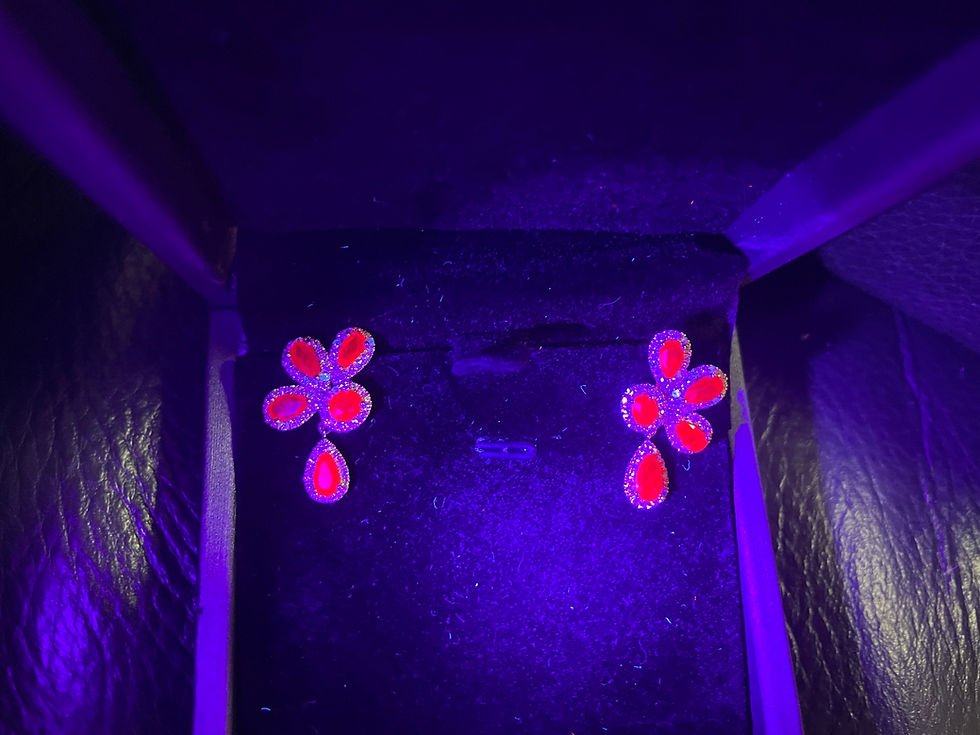 Thumbnail: Burma Unheated Ruby Cluster drop earrings