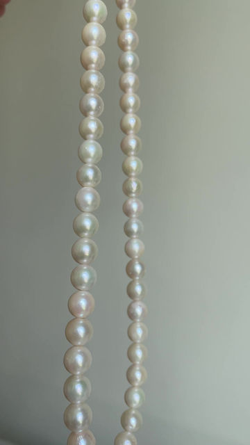 Thumbnail: 8mm+ Akoya Pearl Necklace Front View