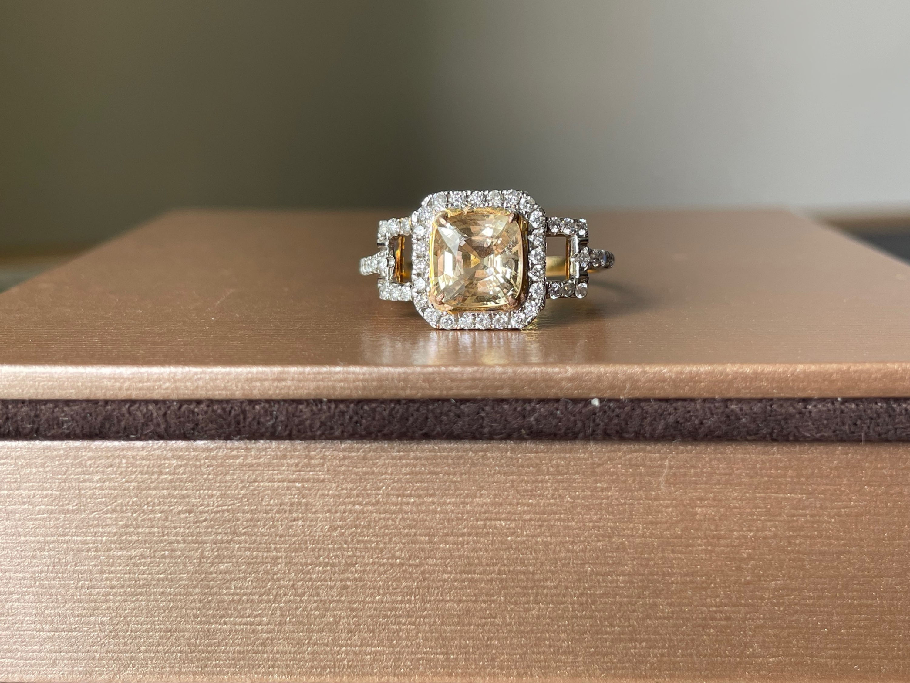 1.5Ct Natural Danburite ring in 18k solid gold