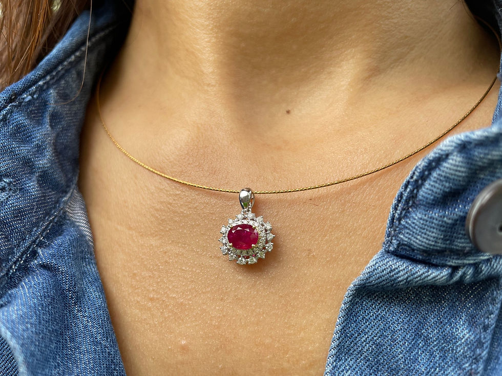 Thumbnail: GIA certified 1.06Ct Burmese Unheated Ruby Pendant