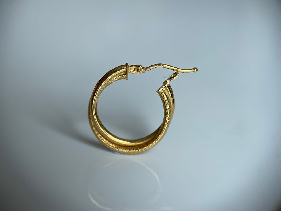 Thumbnail: Italy Made 22k 916 Gold Double Twist Hoop Earrings(Size 16 mm/1.6 cm/1.92g)