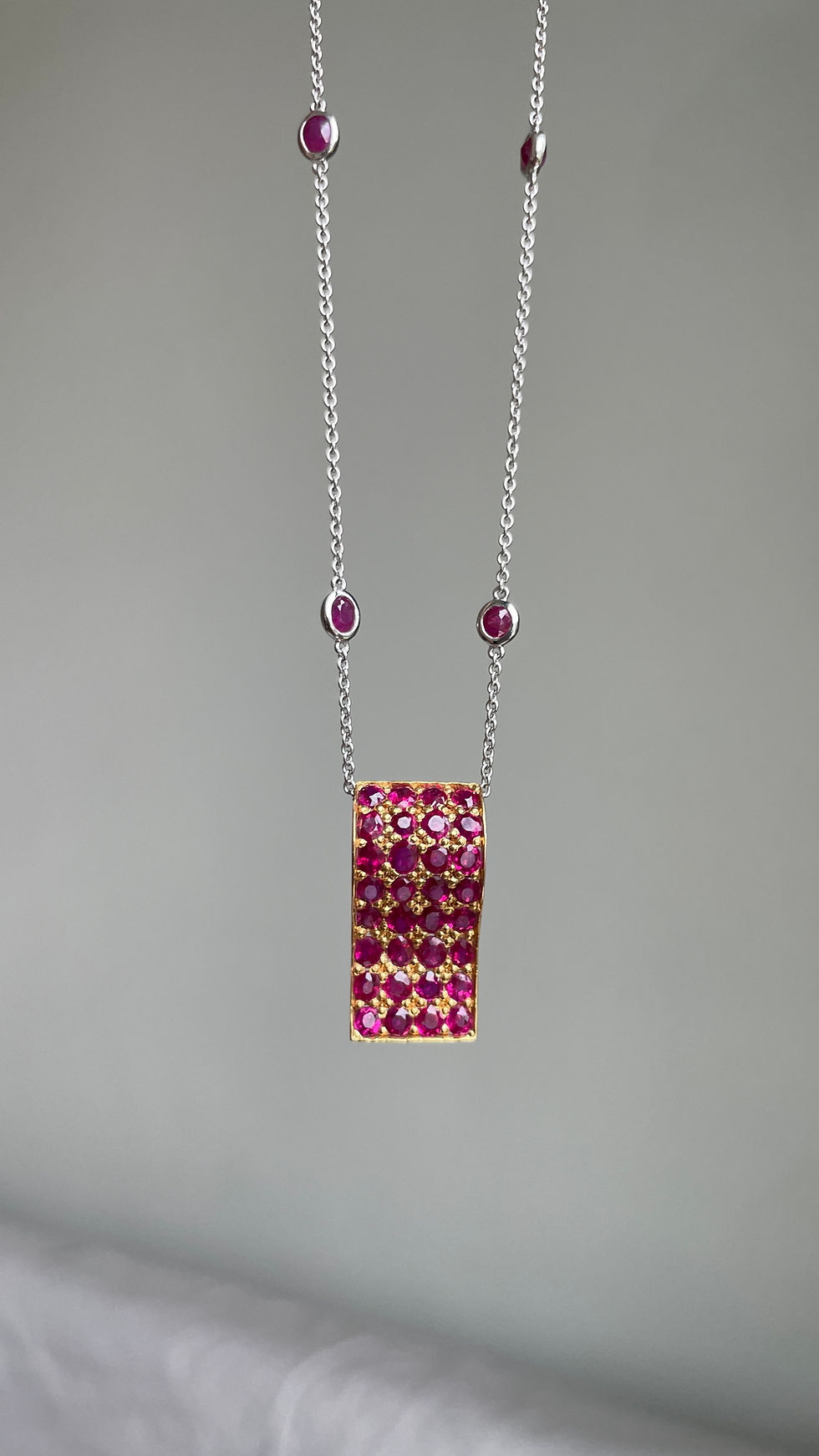Thumbnail: Natural Mogok Ruby Pendant Unisex Style