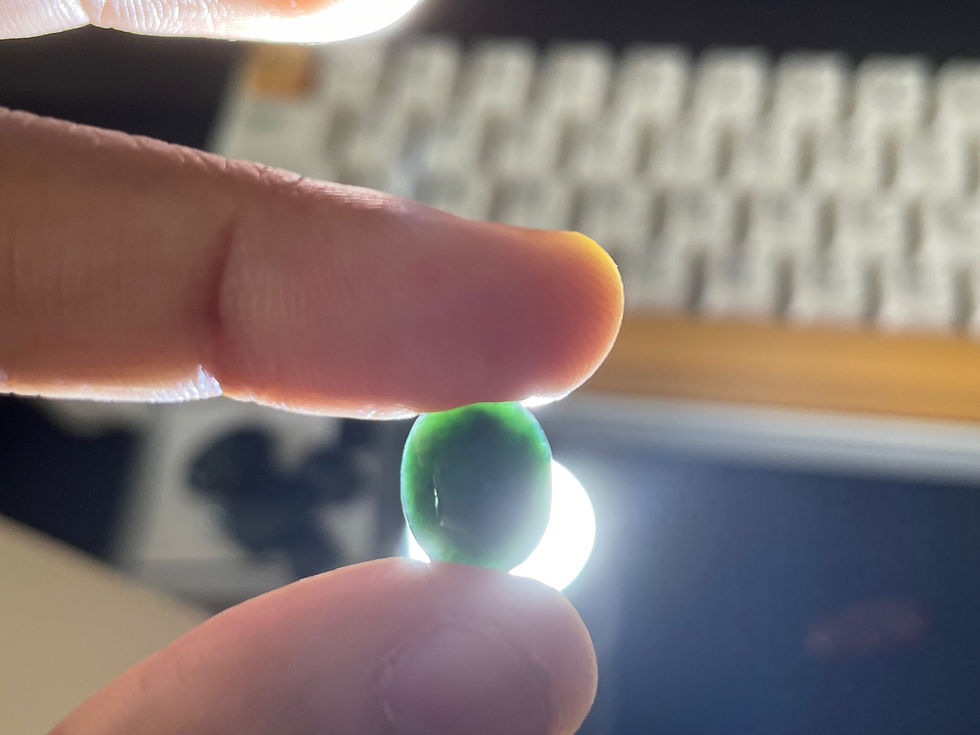 Thumbnail: 4.05Ct BurmaType A Jadeite Jade /Black Jade -2pcs