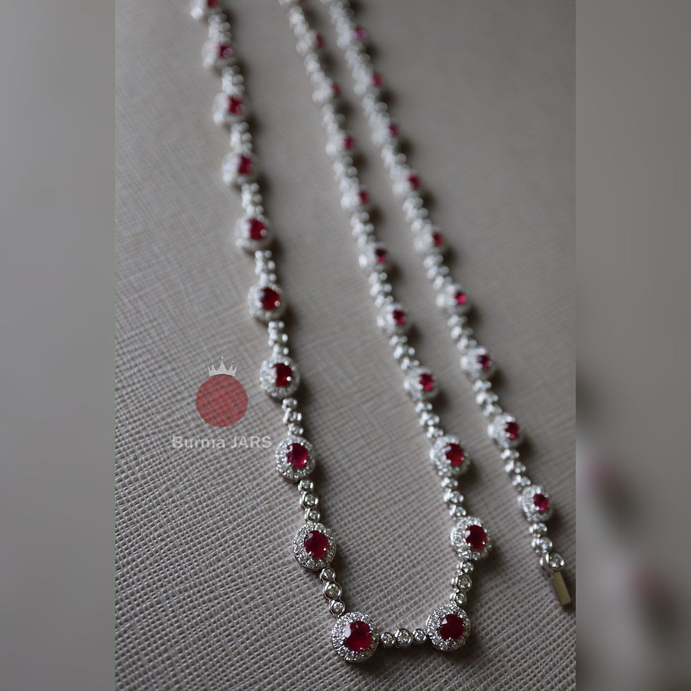 Thumbnail: Ruby and Diamond full Necklace 18"