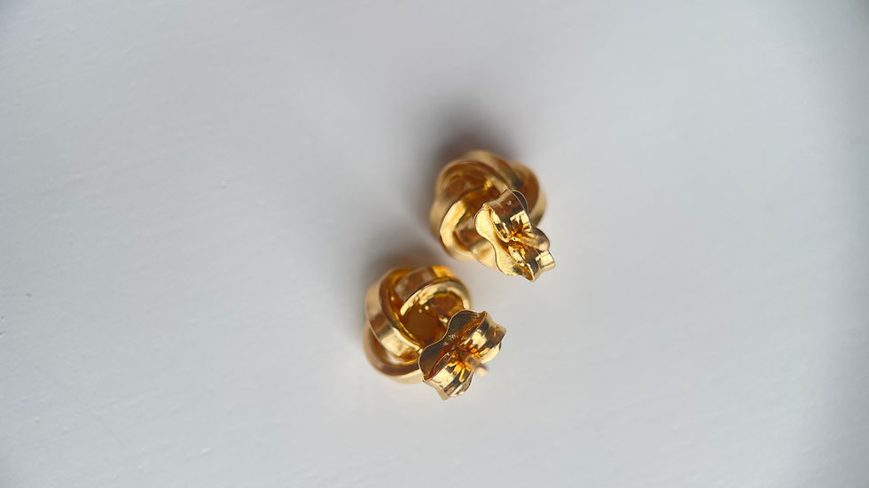 Thumbnail: 22k 916 gold stud earring- Twisted Nest design solid gold earring-2.30g