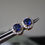 Thumbnail: 1.62Ct Unheated Blue Sapphire and Natural Diamond in 18k gold earring