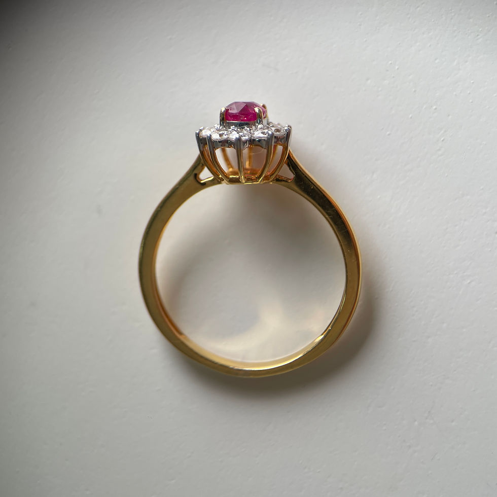 Thumbnail: 0.51ct Burma Unheated Ruby and Natural Diamond Ring in 18K Gold