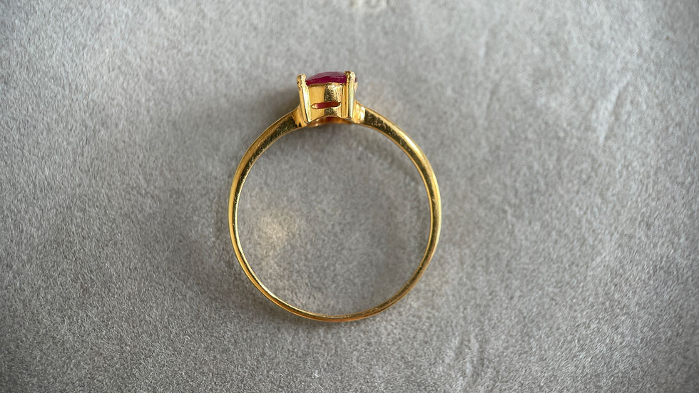 Thumbnail: GIA 0.88ct Burmese Unheated Ruby Ring (Ruby Solitaire Ring)-1.55gram