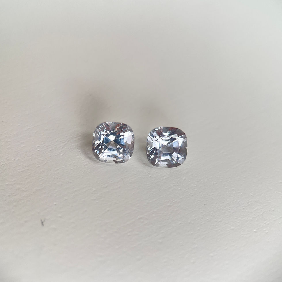 Thumbnail: T1.9ct Grey spinel pair (top quality)precision cut spinels pair - 5.4x5.3x3.9mm