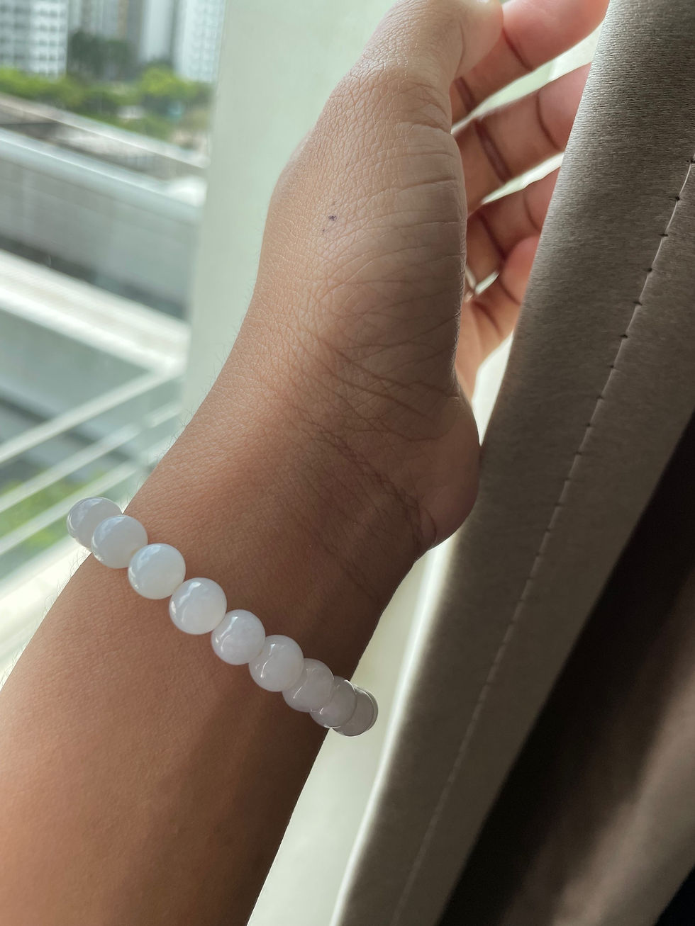 Thumbnail: Burmese Type A Jadeite Jade Necklace and Bracelet Set