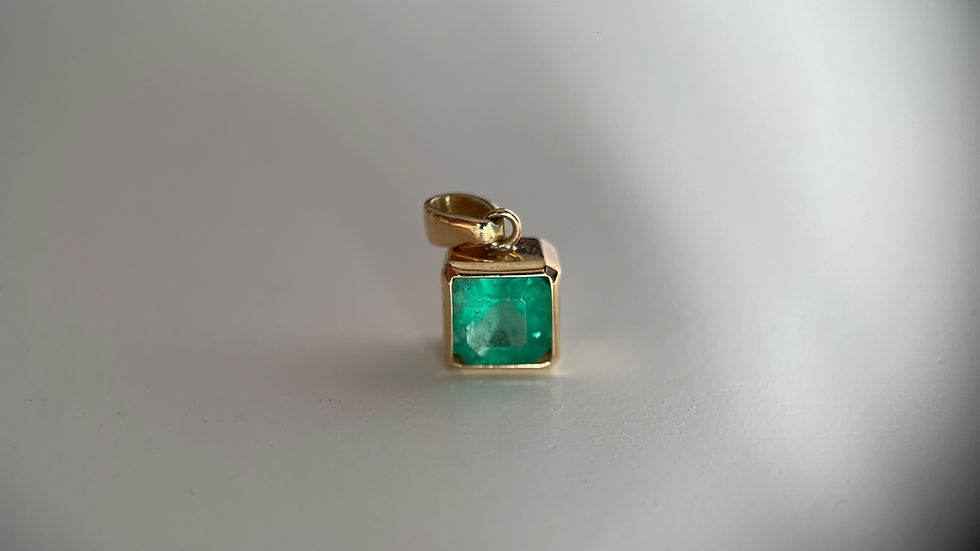 Thumbnail: GIA F1/Minor 1.03ct Colombia Emerald Pendant In18KGold