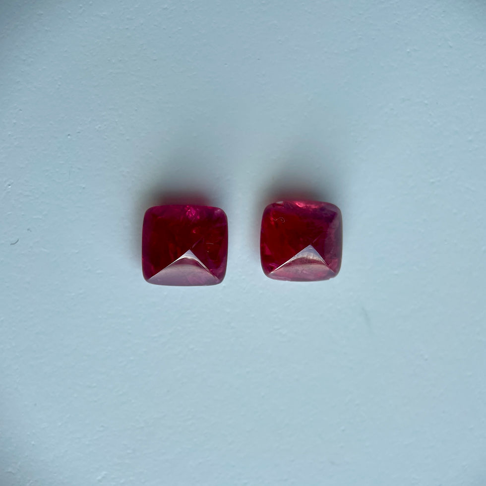 Thumbnail: 6.2ct Sugarloaf Burmese Pinkish Red Spinel with strong fluorescence
