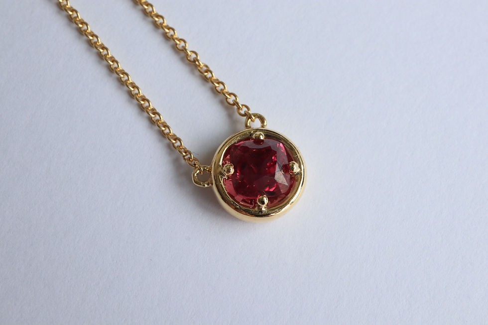 Thumbnail: 0.98Ct Cherry Pink Spinel solitaire necklace (spinel necklace)