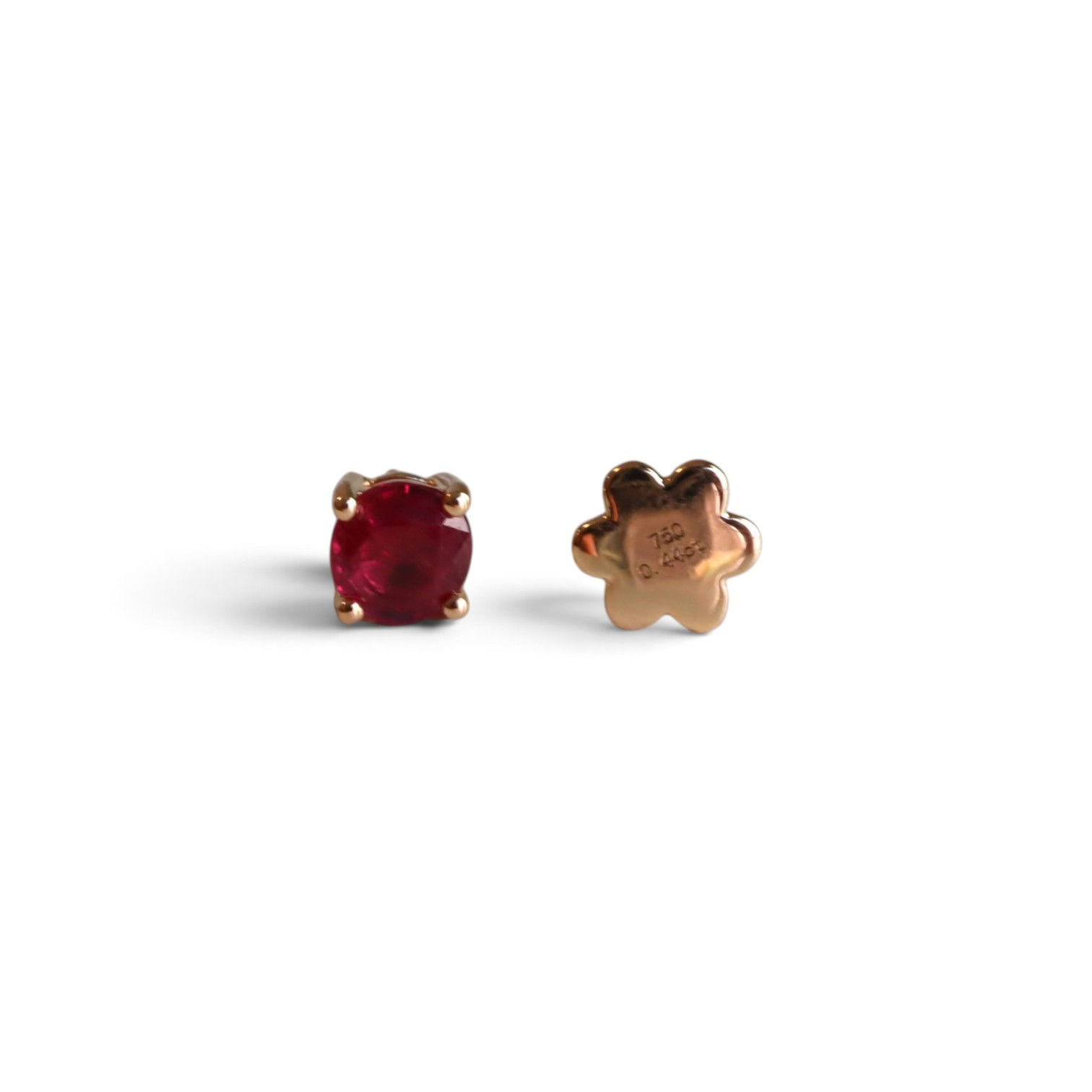 Single Minimalist Flat Back Gemstone Stud β Sold Individually