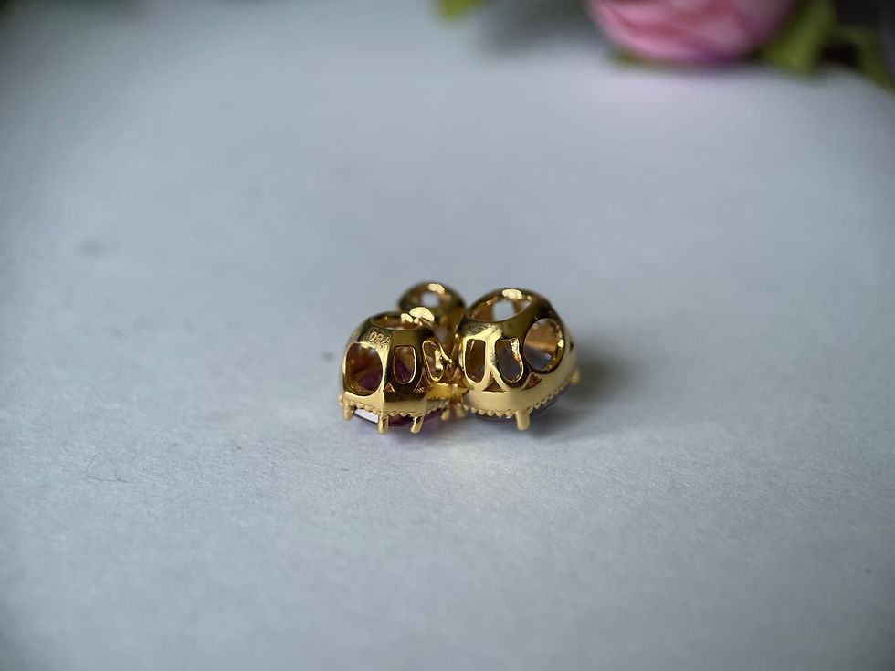 Thumbnail: Total 4.18Cts  No Heat Burma Spinel Pendant in 18K yellow gold