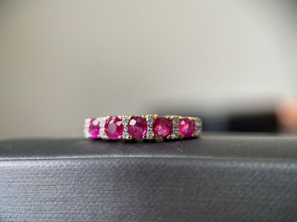 Thumbnail: Natural ruby and diamond ring