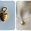 Thumbnail: 22k 916 gold pendant charm-Heart Texture Star pure gold pendant/gold charm-2.92g