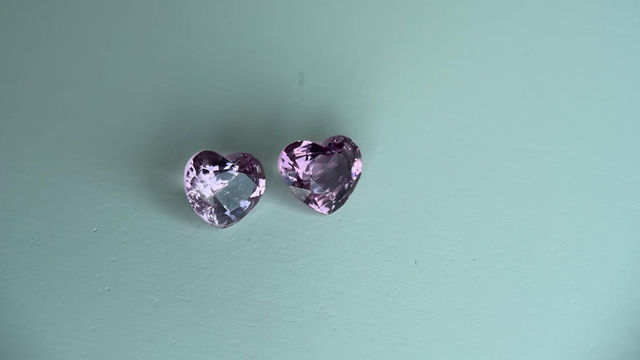 Thumbnail: T2.35ct soft pink spinel pair/Heart Shape Spinel pair