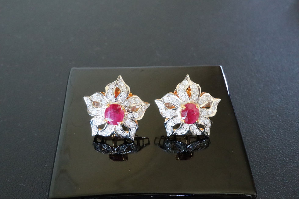 Thumbnail: 2Cts Unheated Burmese Ruby Earring