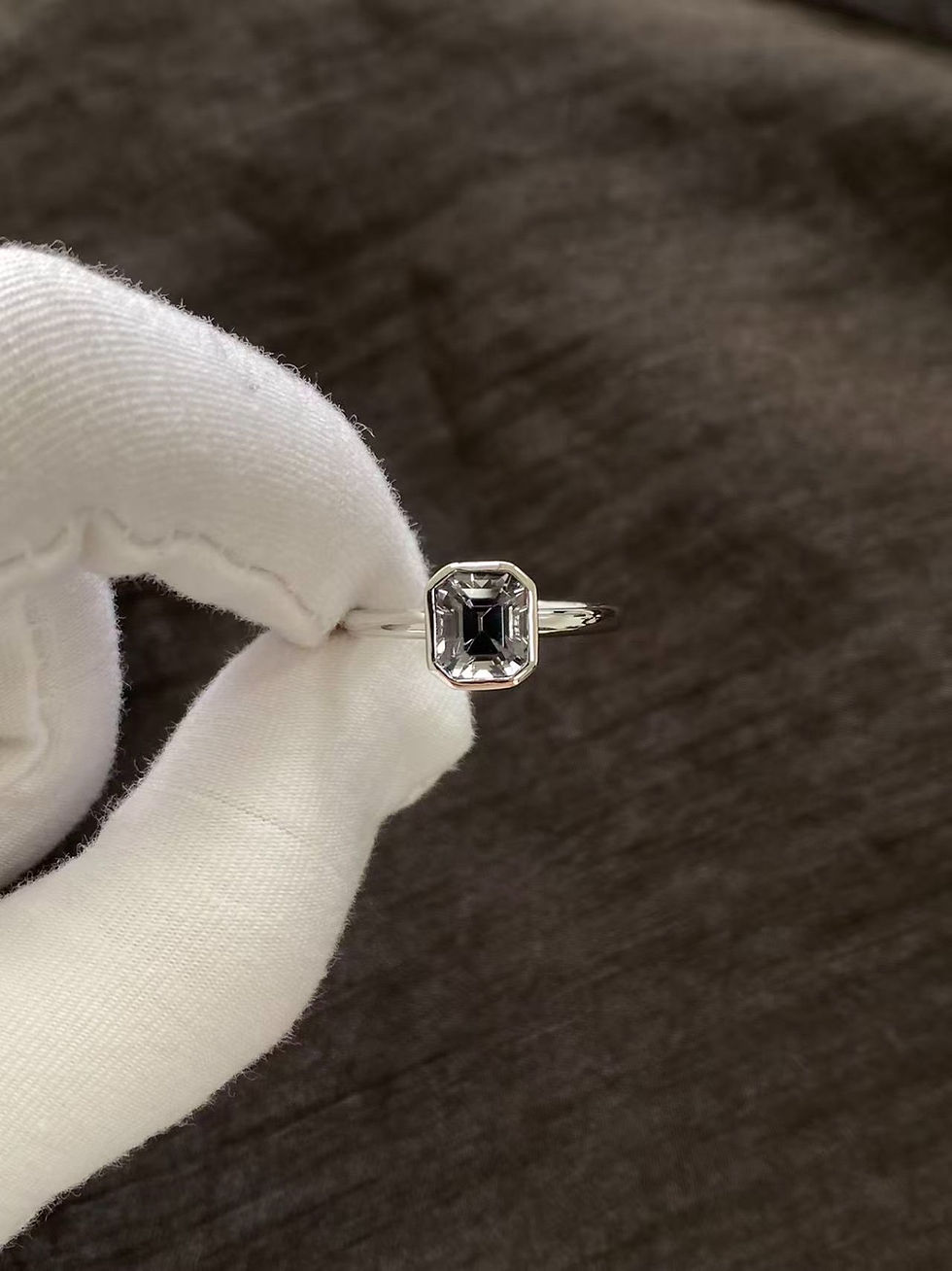 Thumbnail: 1.8ct Grey spinel Ring in Platinum (top quality)precision cut spinel-6.8x6x5mm