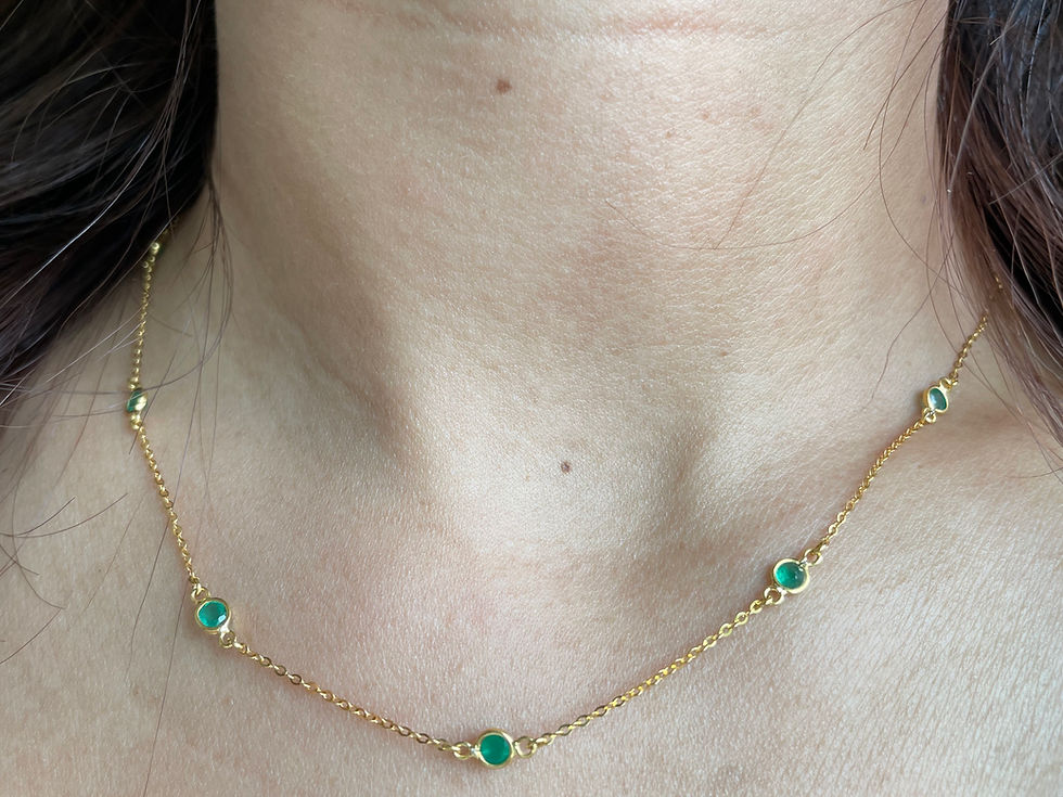 Thumbnail: Natural Zambian Emerald by the yard, Natural Emeralds Station Necklace