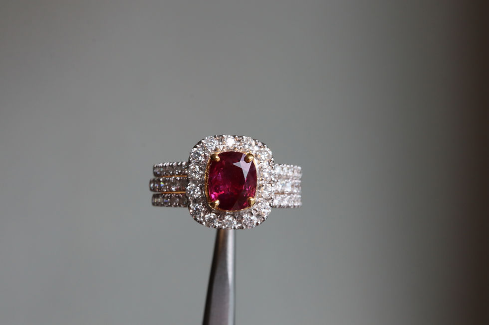 Thumbnail: GIA certified 1.31Ct Unheated Mogok Ruby ring