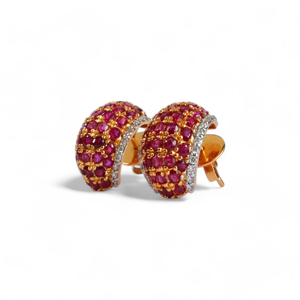 Thumbnail: Chunky curved ruby earrings (Chunky Ruby Earrings)