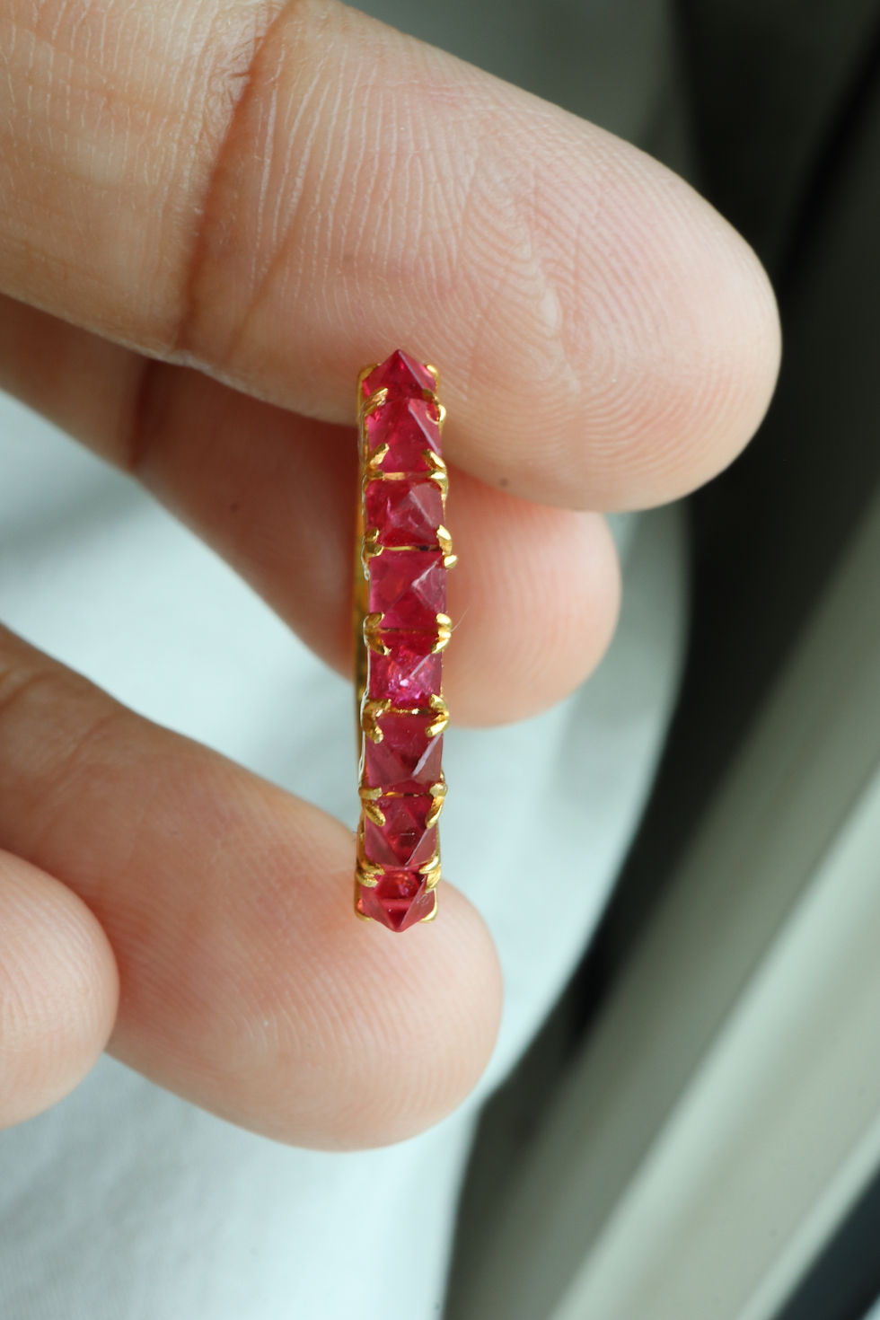 Thumbnail: Angel Cut Red Spinel Ring Close Up