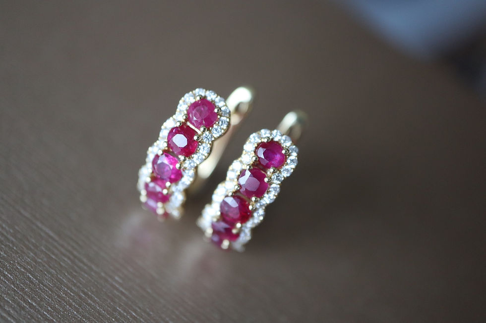 Thumbnail: 10pcs of untreated mogok ruby huggie earring