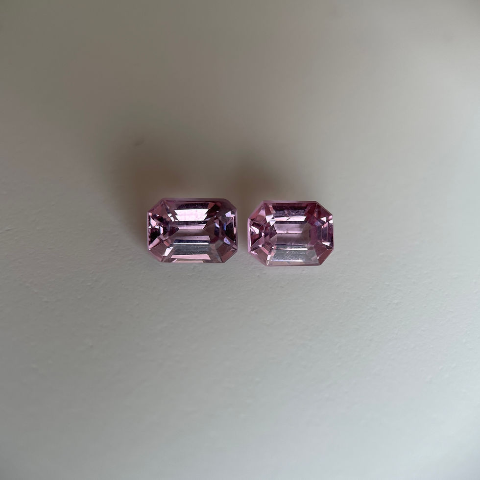 Thumbnail: Burmese natural pink spinel pair