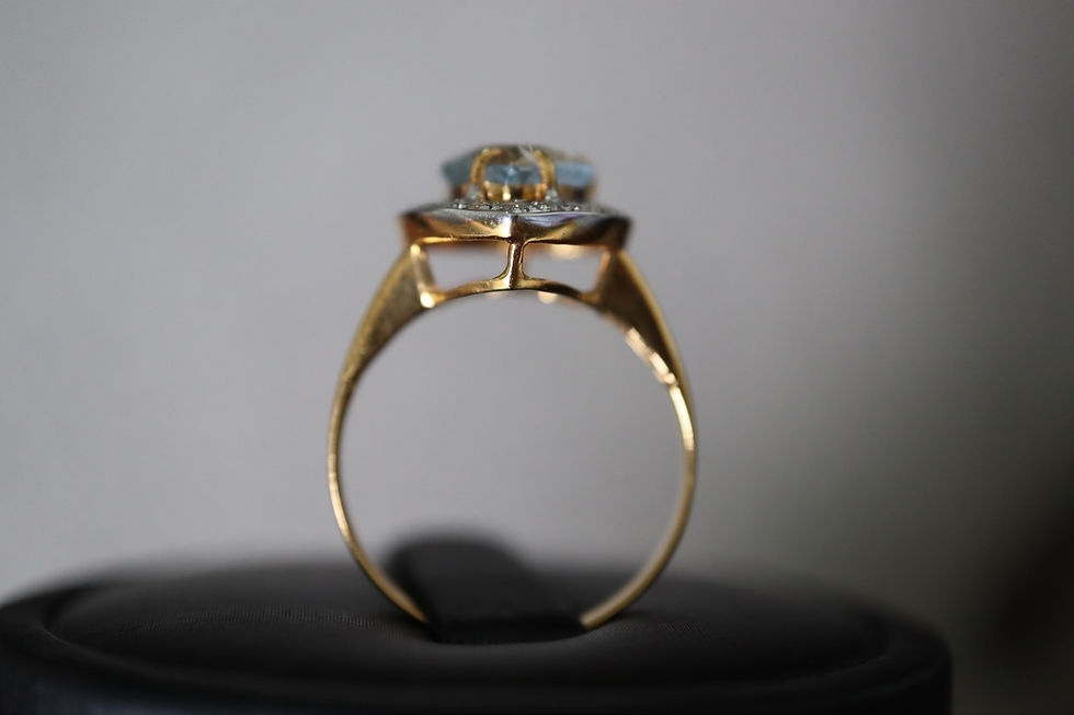 Thumbnail: 1.3Ct Heart Shape Beautiful Sky blue sapphire Ring