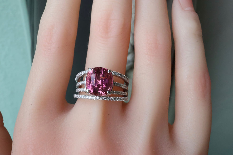 Thumbnail: Pink Tourmaline Ring Close Up