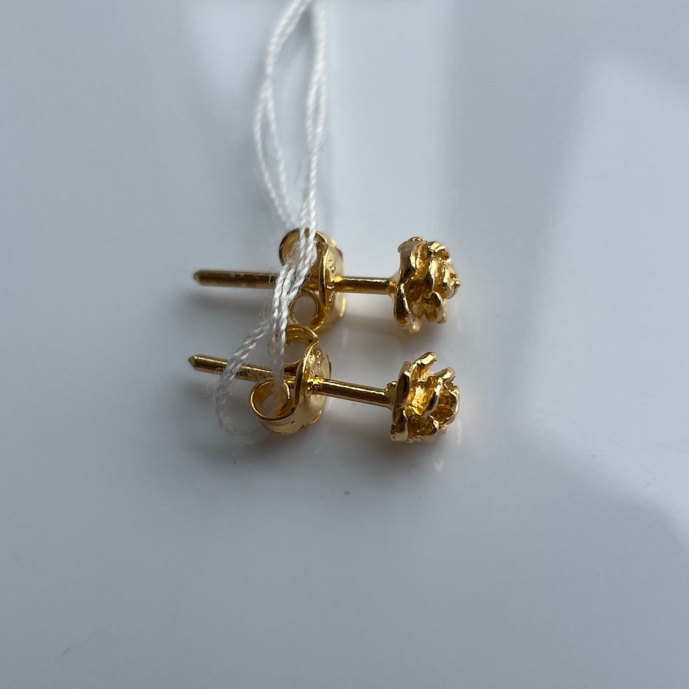 Thumbnail: 22k 916 gold stud earring- gold flower earring-1.85g