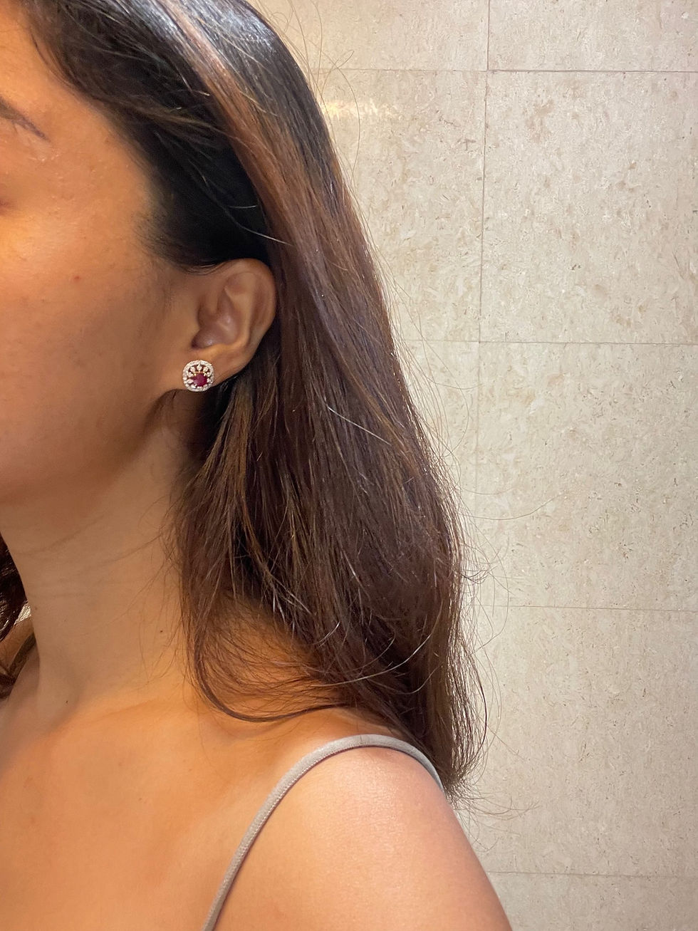 Thumbnail: NGI(Singapore) Certified 2.12Cts Unheated Burmese Ruby Earring