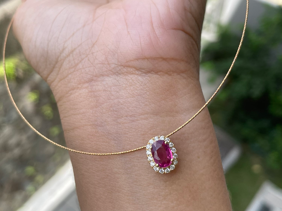 Thumbnail: NGI certified Mozambique Unheated Sapphire pendant 