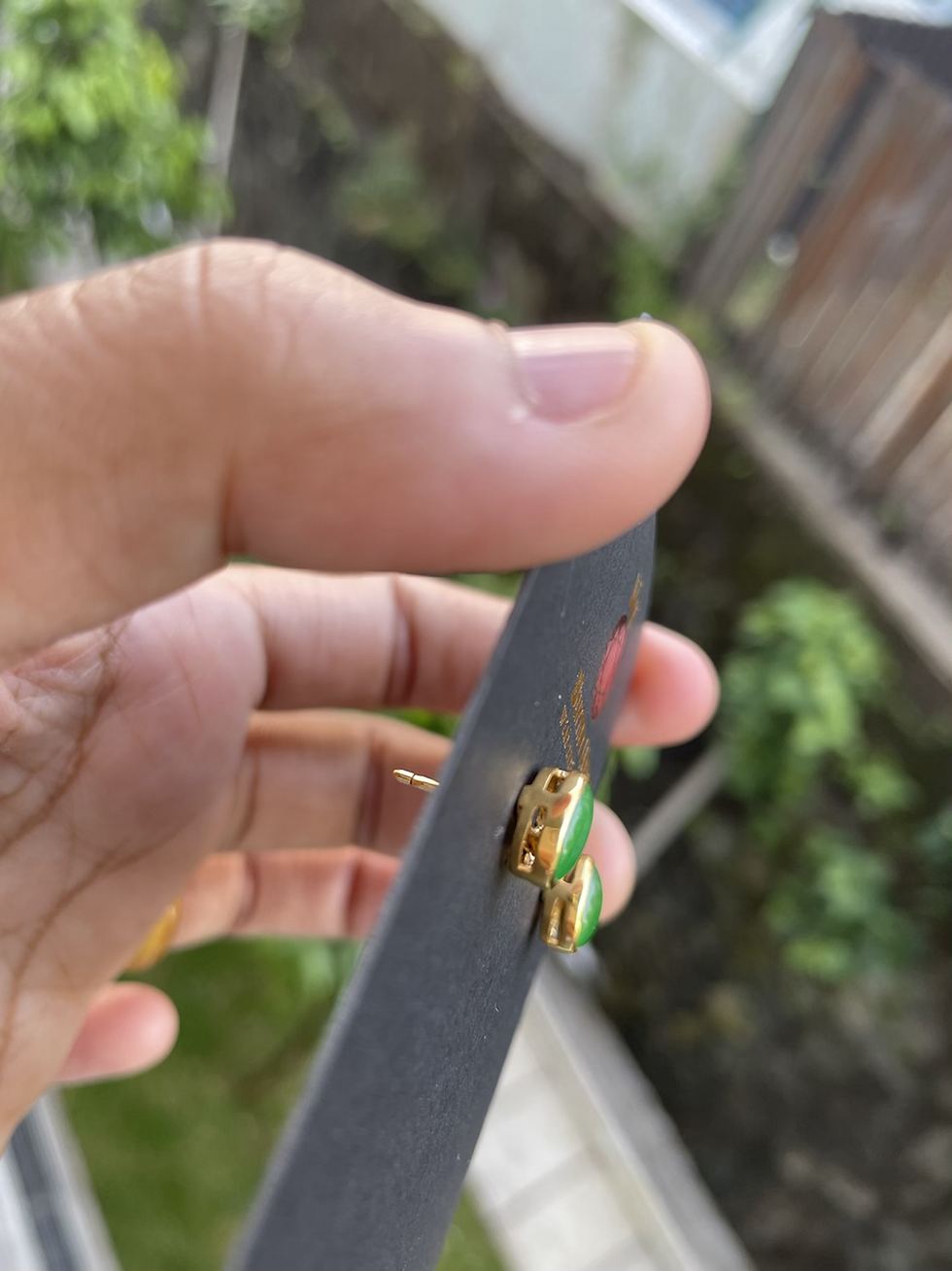 Thumbnail: Type A Jadeite Jade Earring in 18k gold 